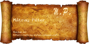 Mátray Péter névjegykártya
